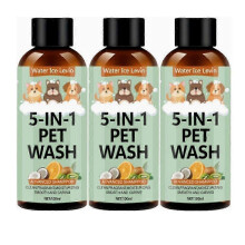 Pet Shampoo and Conditioner for Dogs and Cats - 5 in 1 Fresh Pet Wash - Natural Ingredients Perfect for Sensitive Skin - Cleans, Conditions, Detangles