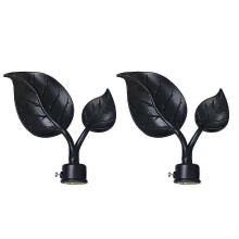 Embouts décoratifs en forme de feuille pour tringles à rideaux et barres de rideaux - 1 pièce, finition élégante pour la décoration intérieure