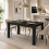(140cm, Black) Melamine Dining Table Chunky Legs 2