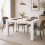 (140cm, White) Melamine Dining Table Chunky Legs 4