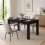 (140cm, Black) Melamine Dining Table Chunky Legs 4