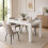 (140cm, White) Melamine Dining Table Chunky Legs 5