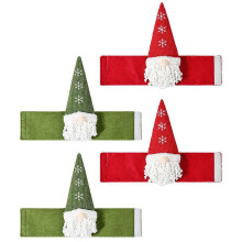 Hebilla para sujetar cortinas con diseño de gnomo, decoración festiva de felpa no tejida de 36x25cm, 4 piezas
