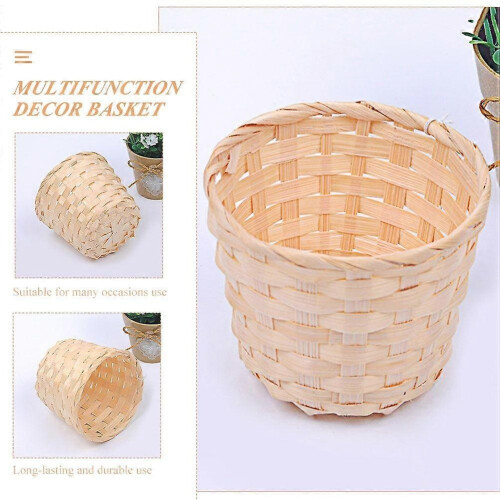 12Pcs Rustic Handwoven Bamboo Storage Baskets, Multifunctional Bushel Baskets 1