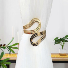 Tuitoonm 1pc Magnetic Curtain Tieback – Sparkling Crystal Flower Buckle Clip with High Elastic Wire for Home Decoration