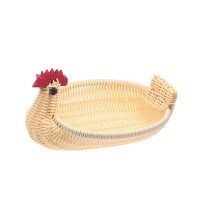 Panier à fruits créatif en rotin jaune, format moyen, idéal pour ranger les fruits et autres gourmandises.