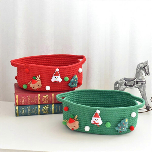 Green Cotton Rope Gift Baskets for Toy and Snack Storage 1