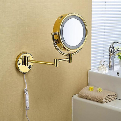Gold Bathroom Mirror with Brass Frame – Magnifying Mirror Set 1