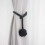 1 Pair Hand Knitted Curtain Tiebacks Rope, Decorative Window Drapery Holdbacks, Single Ball Tieback, Black 3