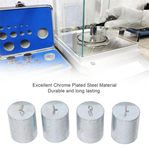Alibration Weights 200 G, Chromeplated Steel 4 Pcs. Double Hook Weights Accuracy of 2% in Scale Testing Class 2