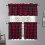 2026 Vintage Checkered Polyester Window Valance with Rod Pocket, Decorative Kitchen Window Treatment 2