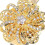 1 Pair Gold Magnetic Diamond Flower Curtain Tieback Clips Holdbacks 4