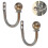 25-26 1 Pair Retro Metal Wall Mount Curtain Hooks U-Hook 3