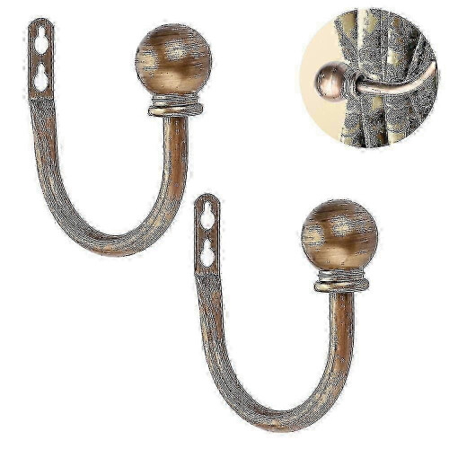 25-26 1 Pair Retro Metal Wall Mount Curtain Hooks U-Hook 2