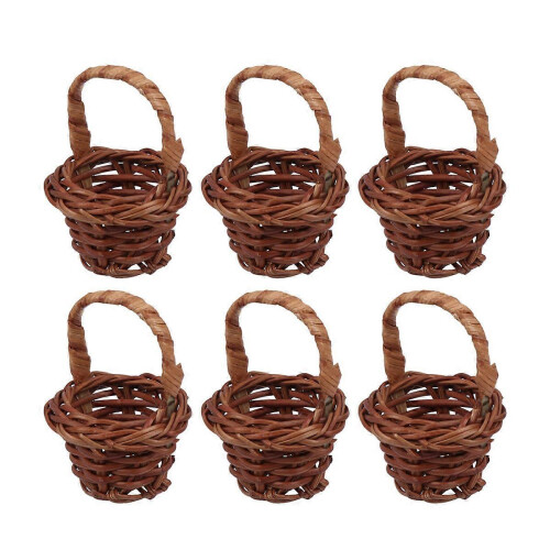 Ensemble de 6 mini paniers en bambou faits main pour enfants. 1