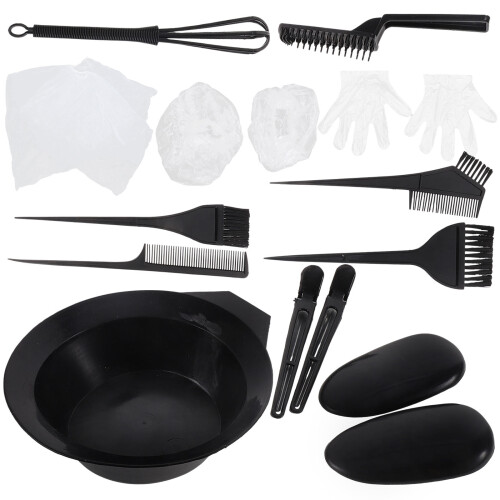 1Set Schwarzes Haarfärbe Kit Mit Und Mischungsschalen