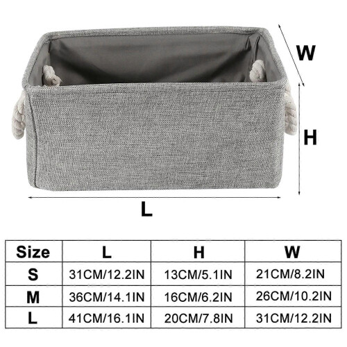 Xoxingysm Grey Rectangular Canvas Storage Basket – Decorative Fabric Basket for Nursery & Home Organization 2