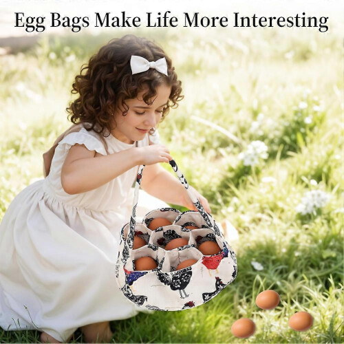 Farmhouse Egg Collection Basket Handheld Egg Bag Rack for Transporting and Storing Fresh Eggs Kit 1