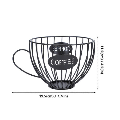 1Pcs Coffee Cup Shaped Iron Basket Fruit Storage Container 1