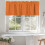 Orange Window Valance 42x18in, Solid Light-Filtering Rod Pocket Curtain, 1 Panel 4
