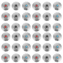 3Sets Robuste Zinklegierungs-Knöpfe Chrysanthemenmuster Für Kleidung
