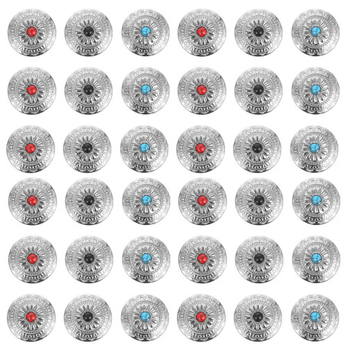 3Sets Robuste Zinklegierungs-Knöpfe Chrysanthemenmuster Für Kleidung