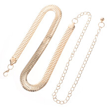 2Stk Damentaille Gürtel Metall Gold Vielseitig