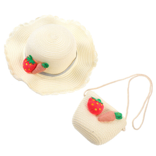 1Set Strohhut Set Für Kinder Mit Sonnenhut Strohtasche