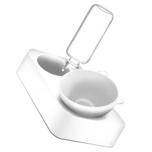 1Stk Umweltfreundlicher Pet Food Bowl Mit Rutschfestem Design Weiß