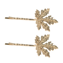 2Stk Chic Goldene Ahornblatt Haarklammern Für Und Fest