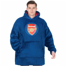 Arsenal FC Adults Oversized Hoodie Blanket Official Football Gift Navy S-L