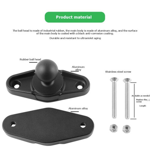 Aluminum Grab Bar Clamp Mount Base with 1.5''  for  1.5 Inch and  Double Socket Arm 2