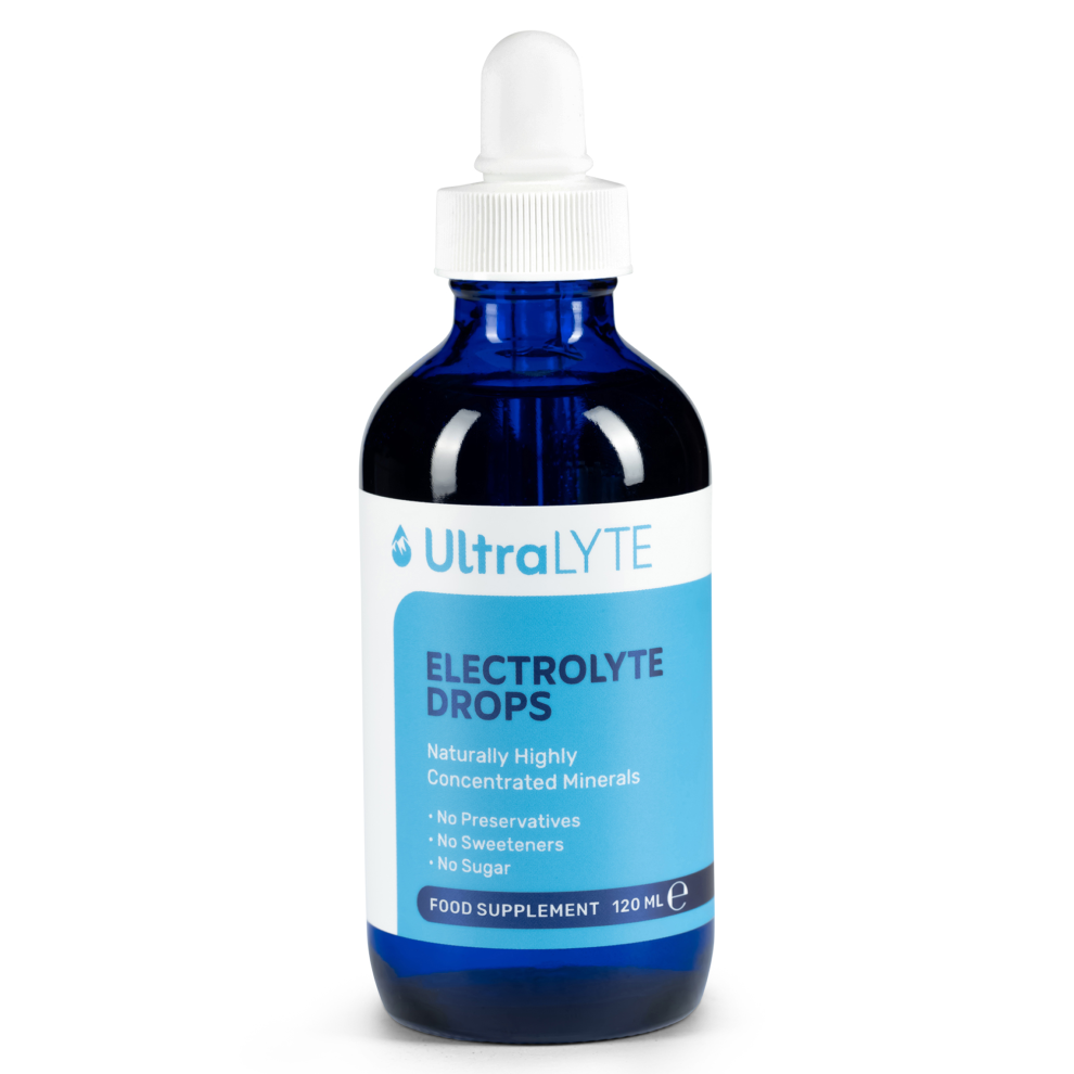 Ultra Lyte Electrolyte Drops 120ml Glass Bottle - Concentrated Sugar-Free Electrolyte Drops for Hydration, Energy & Muscle Function