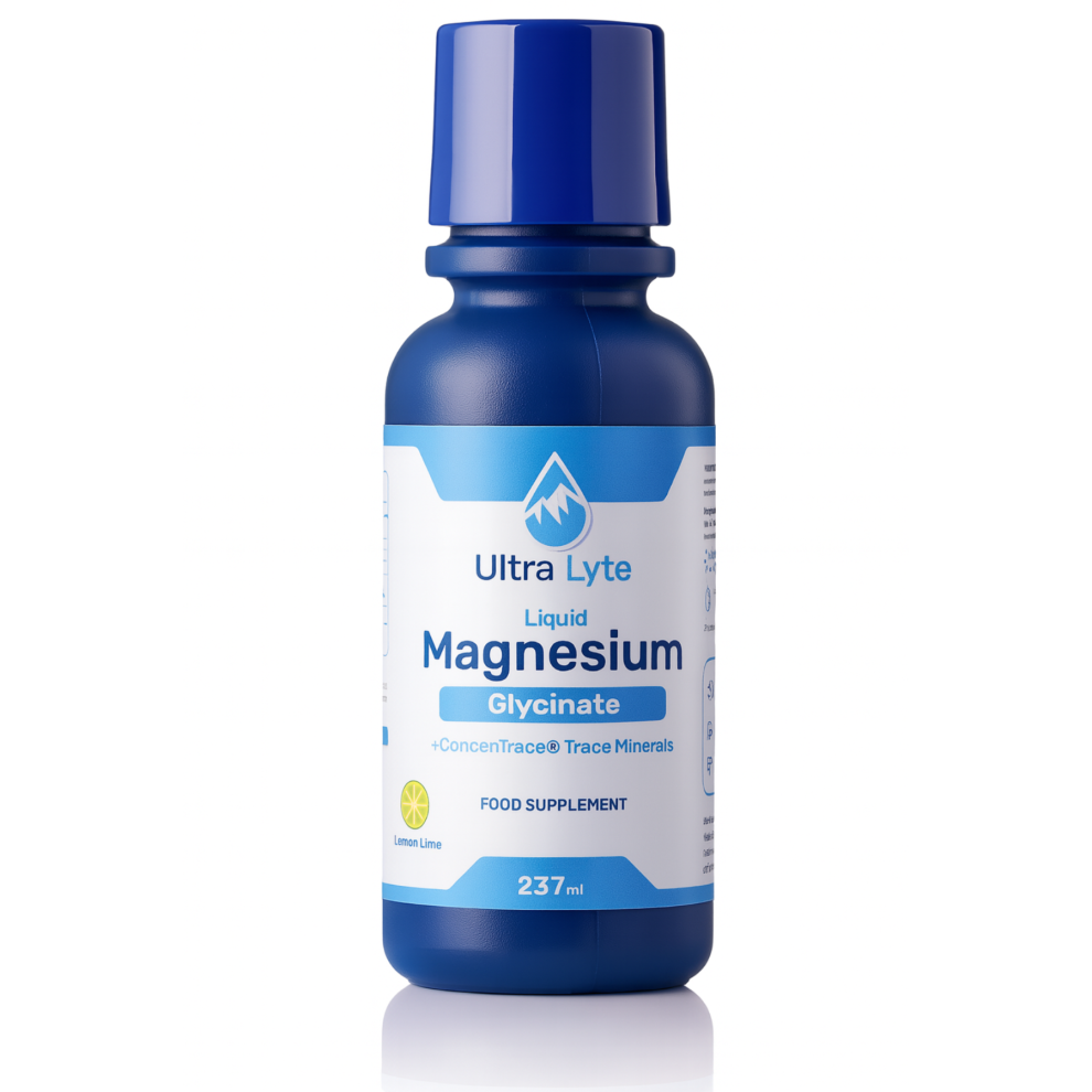 Ultra Lyte Magnesium Glycinate 237ml Lemon Lime - Gentle, Highly Absorbable Liquid Magnesium Glycinate for Calm, Sleep & Muscle Support