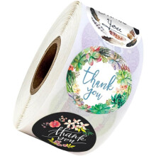 Dankeschön-Aufkleber, 1 Rolle, 500 Stück, florales, selbstklebendes Etikettendesign, ideal zum Backen, Verpacken und Basteln