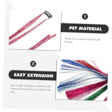 7-teiliges Set Glitzer-Haarsträhnen, funkelnde Flechthaarverlängerungen für Damen, buntes Lametta für Weihnachten