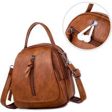 Vintage-Rucksack für Damen aus PU-Leder, geräumig für Reisen und den Alltag, modische Schultertasche aus PU-Leder für Damen