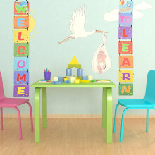 Willkommensschild für den Kindergarten, hängende Papierfahne, Schulwanddekoration, Willkommensfahne