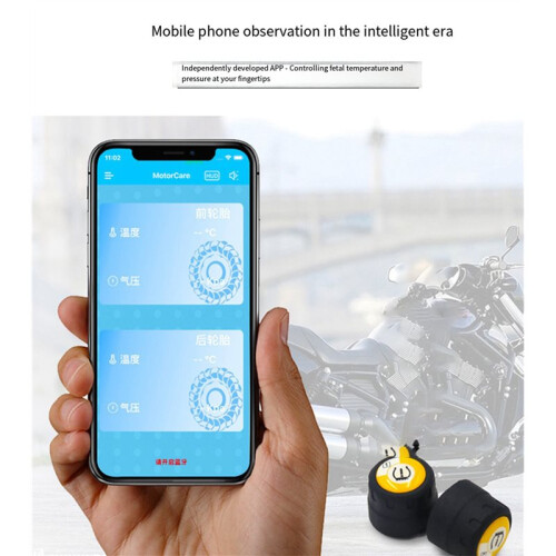 2X Motorcycle External Tire Pressure Sensor  4.0 BLE TPMS Compatible Include 4.0 Above Android/IOS General 2