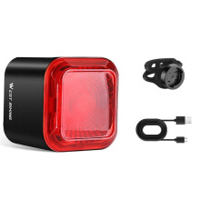 WEST BIKING Bike Tail Light Sensing MTB Road Bike Rear Light Type-C Charging Taillight Cycling Accessory Post