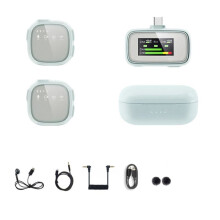 Micro-Cravate Sans Fil 2,4 G avec RéDuction Du Bruit pour TéLéPhone Portable, Microphone D'Enregistrement de Diffusion en Direct Bidirectionnel, B