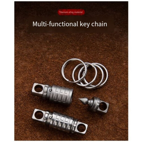 360 Rotating Titanium Alloy Universal Keychain Positioning Lock Universal Ring Key Ring Car Keychain-Sandblasting 1