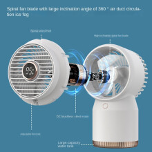 USB-bureauventilator met waternevel, digitaal display, luchtcirculator, luchtbevochtiger, stille koelventilator