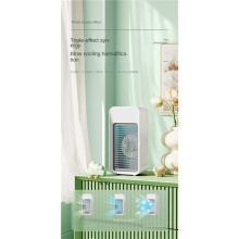 Witte mini-luchtkoeler 171717cm, USB airco met watertank, stille desktop ventilator voor thuis en kantoor
