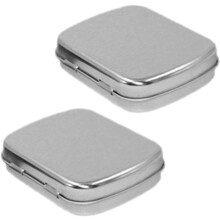 Nagellack-Organizer-Etui, 2 Mini-Aufbewahrungsbehälter, silberfarbenes Metallblech
