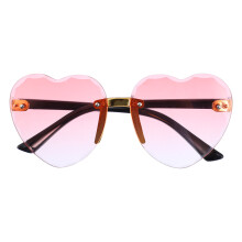 1Paar Kinder Sonnenbrille Transparent Herzform Pink Für Party Deko