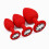 3Pc Silicone Anal Plug Set with Crystal Base Small Medium Large Body Safe Red 1