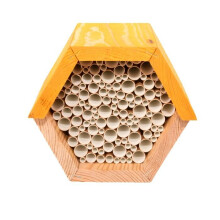 Maison Ă abeilles hexagonale - L 14,6 x l 14,8 x H 12,8 cm