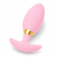 X-Toyz Light Pink Vibrating Anal Plug 10 Modes APP USB Rechargeable Waterproof IPX7