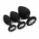 3Pc Silicone Anal Plug Set with Crystal Base Small Medium Large Body Safe Black 1